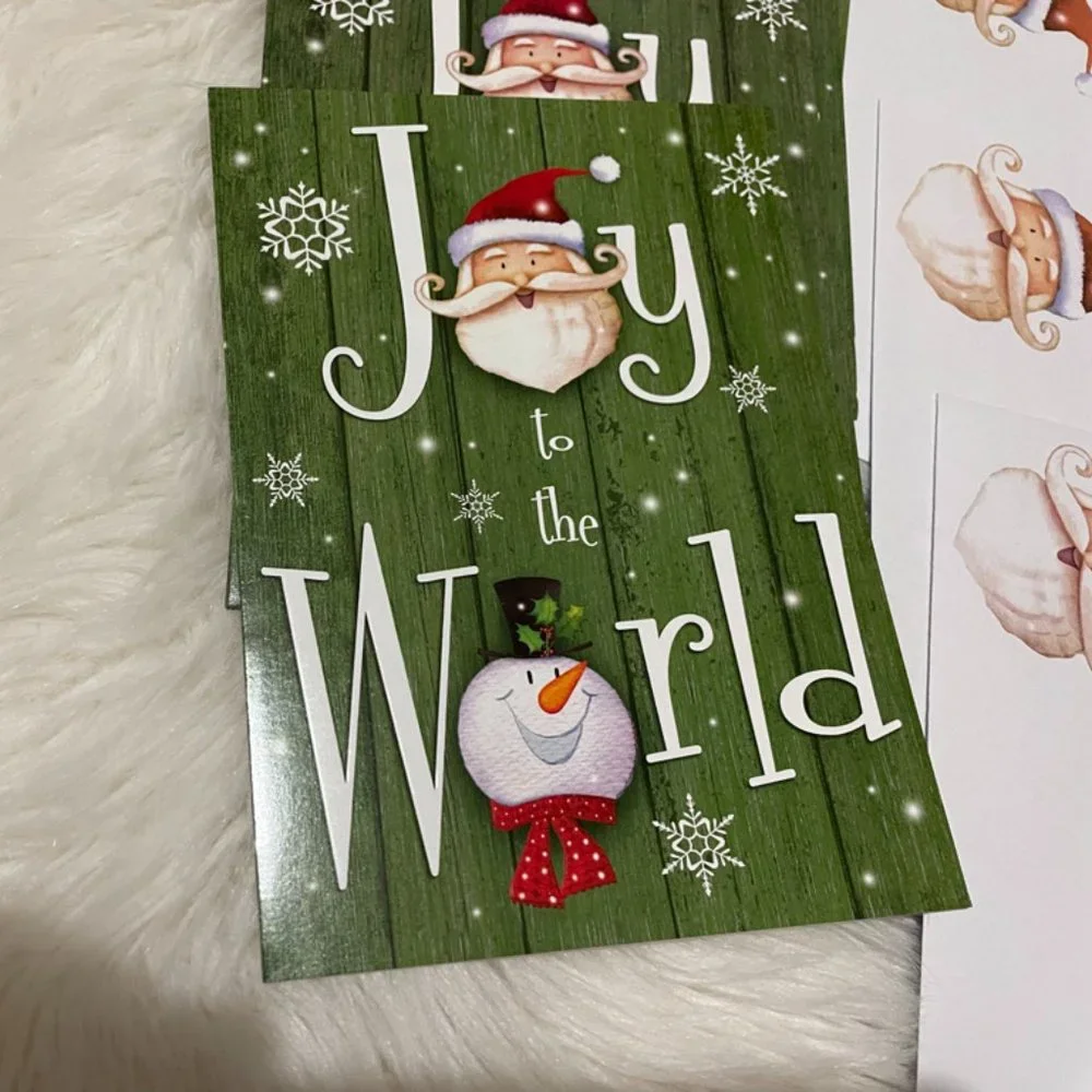 20 Holiday cards bundle (w/ designed envelopes& Matching seal & to from stickers